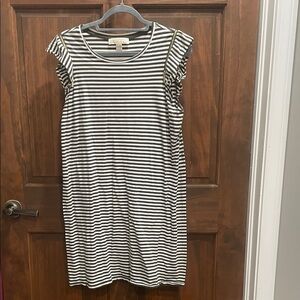 Michael Kors Olive and White Striped Dress